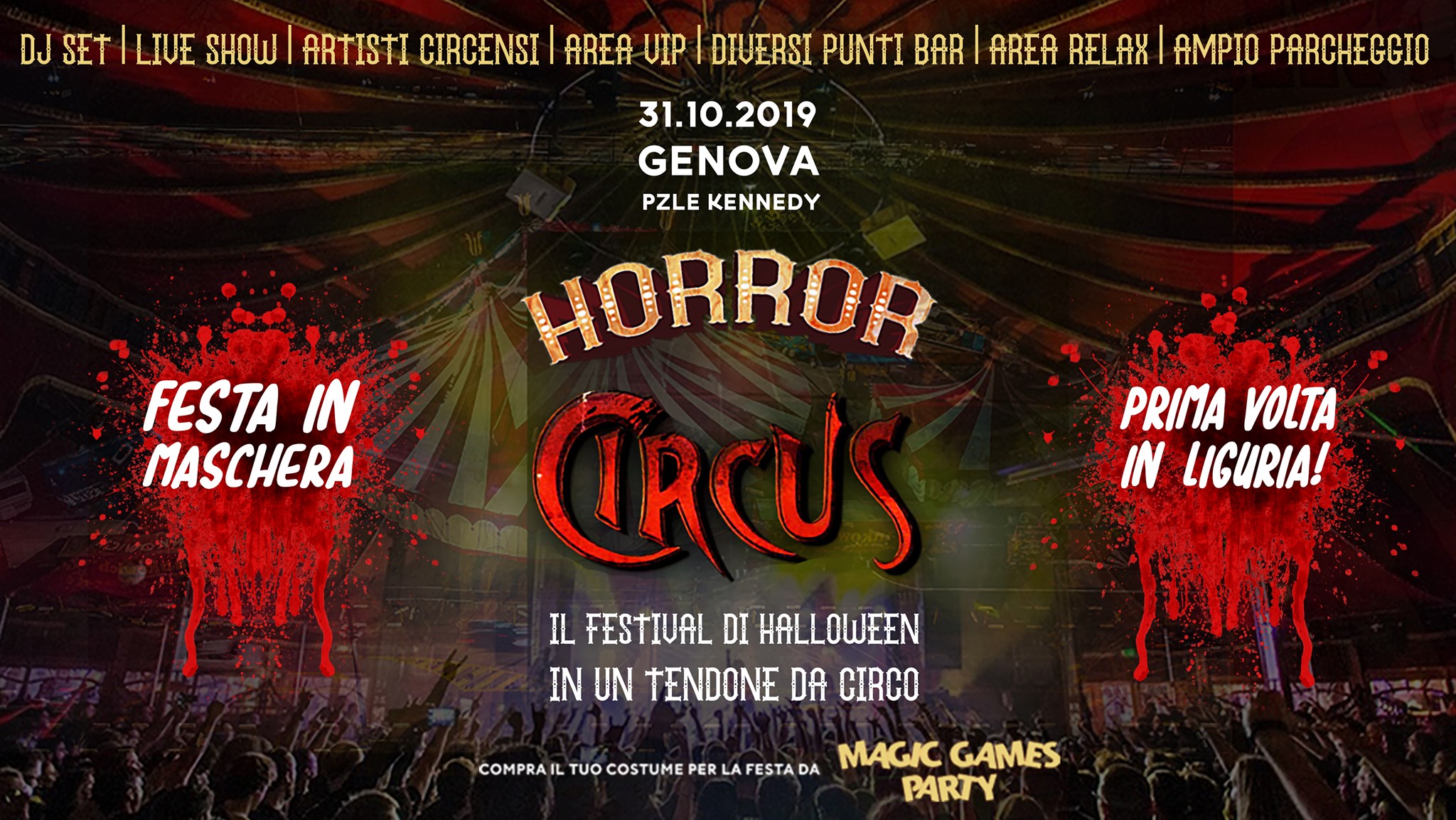 Scopri di più sull'articolo Live Horror Circus Halloween Party Genova 31 10 2019