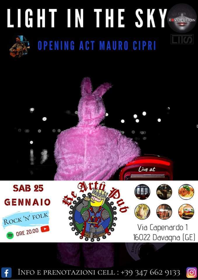 Live al Re Artu’ Pub 25 Gennaio 2020